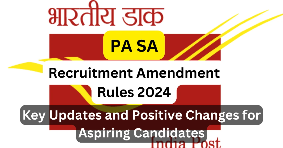 PA SA Recruitment Amendment Rules 2024