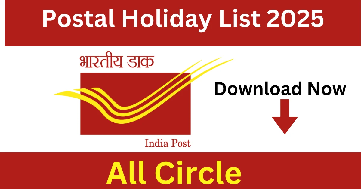 Postal Holiday List 2025 calendar