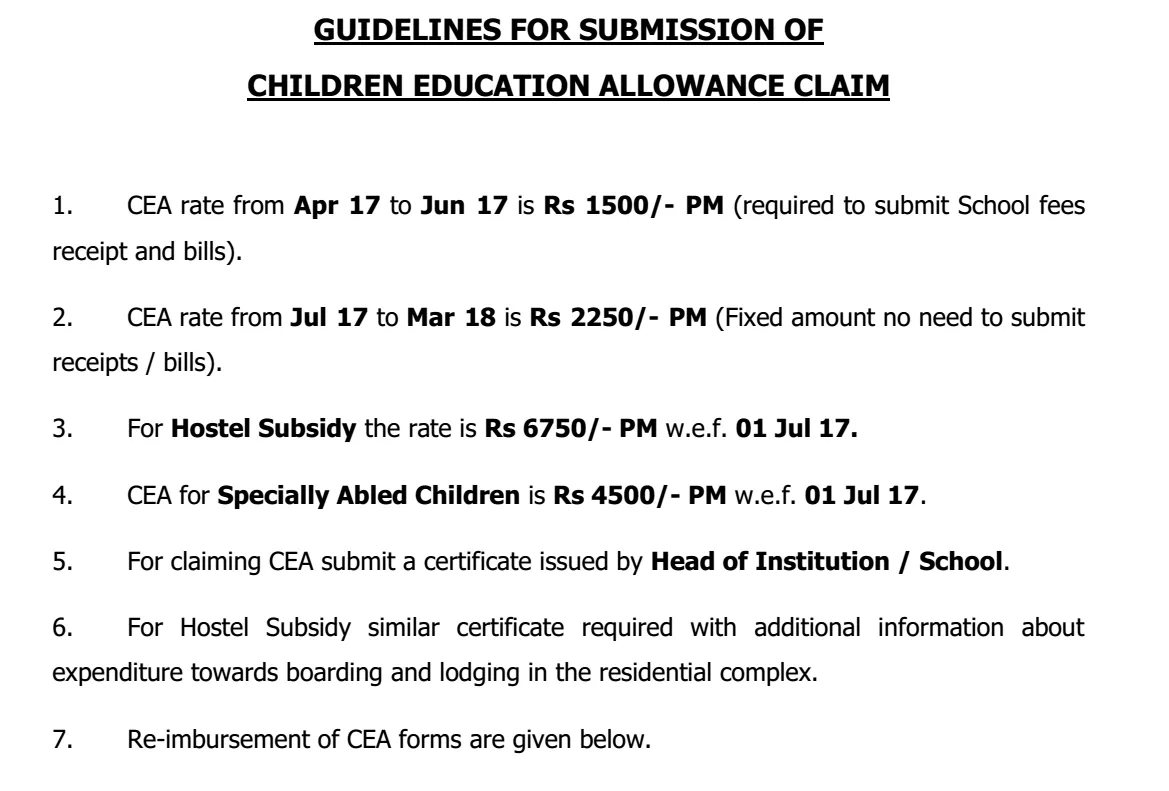 CEA Guidelines for post office employees